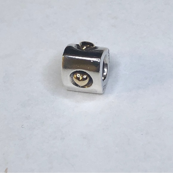 Retired Pandora 14k Heart of Gold Triangle Charm 925 Ale - Picture 7 of 7